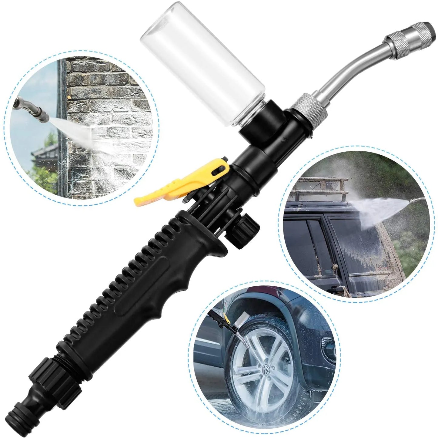 2-in-1 Garden Water Gun 2.0 - Water Jet Nozzle Fan Nozzle Safely Clean High Impact Washing Wand Water Spray Washer Water Gun