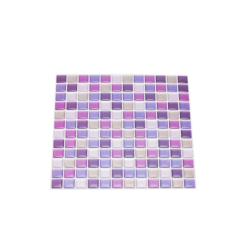 3D Self-adhesive Wallpaper Wall DIY Renovation Kitchen Bathroom Sofa Background Purple Tile Stickers Waterproof Home Decor Decal