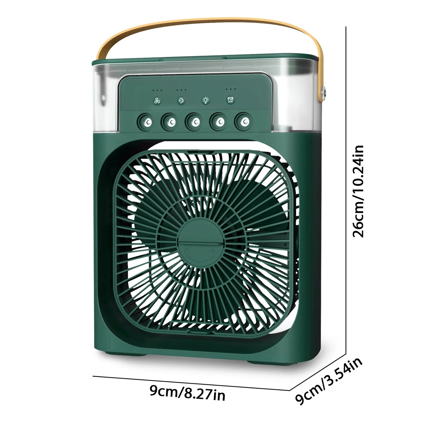 Air Cooler Fan 3 in 1 Mini Portable Fan Humidifier with 7 Colors LED Light Air Conditioner 600ml Tank Water Cooling Misting Fan