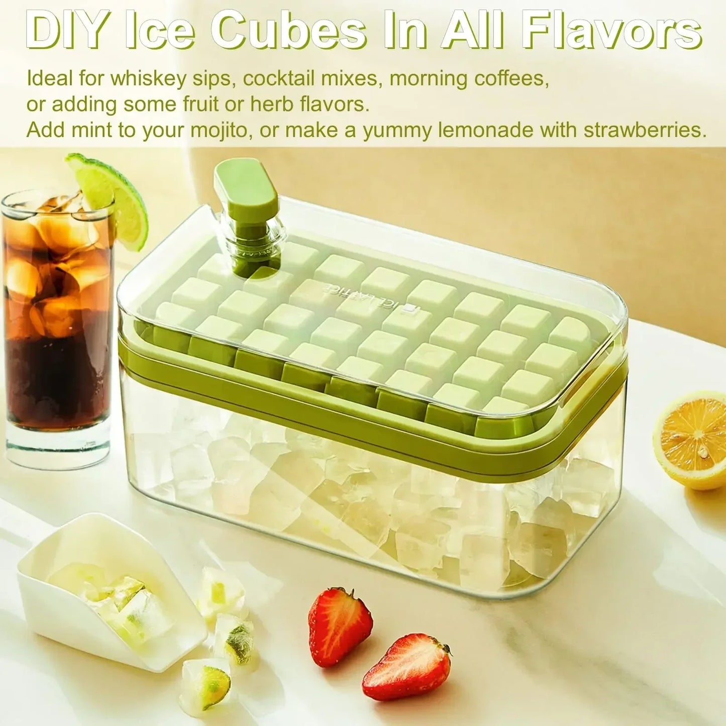 1-4PCS Pressing Ice Cube Molds Ice Cream Molds Home Ice Box Ice Cube Model Easy To Take Off The Mold Freezing Magic Weapon