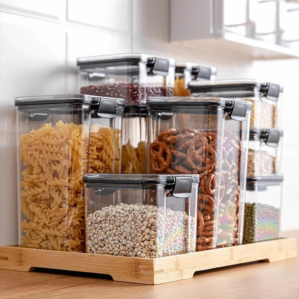 Food Storage Containers Kitchen Storage Organization Kitchen Storage Box Ducts jars  for Kitchen PET Food container Box Lid