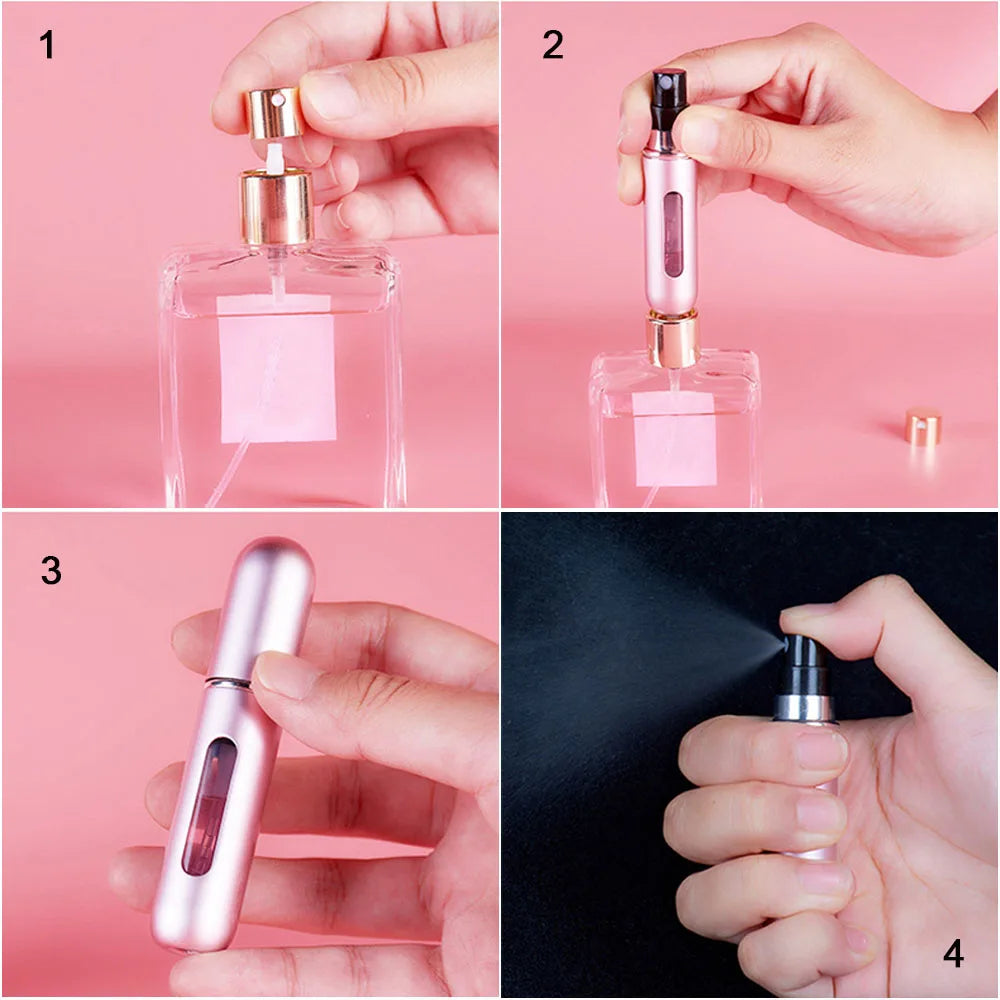 8/5ml Perfume Atomizer Portable Liquid Container For Cosmetics Traveling Mini Aluminum Spray Alcochol Empty Refillable Bottle