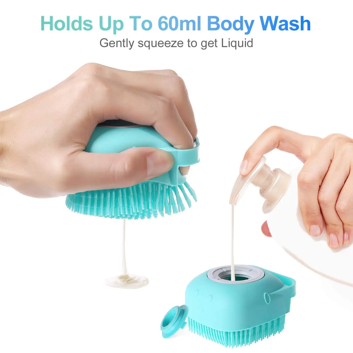 Pet Dog Shampoo Brush 2.7oz/80ml Cat Massage Comb Grooming Scrubber Brush for Bathing Short Hair Soft Silicone Rubber Brushes