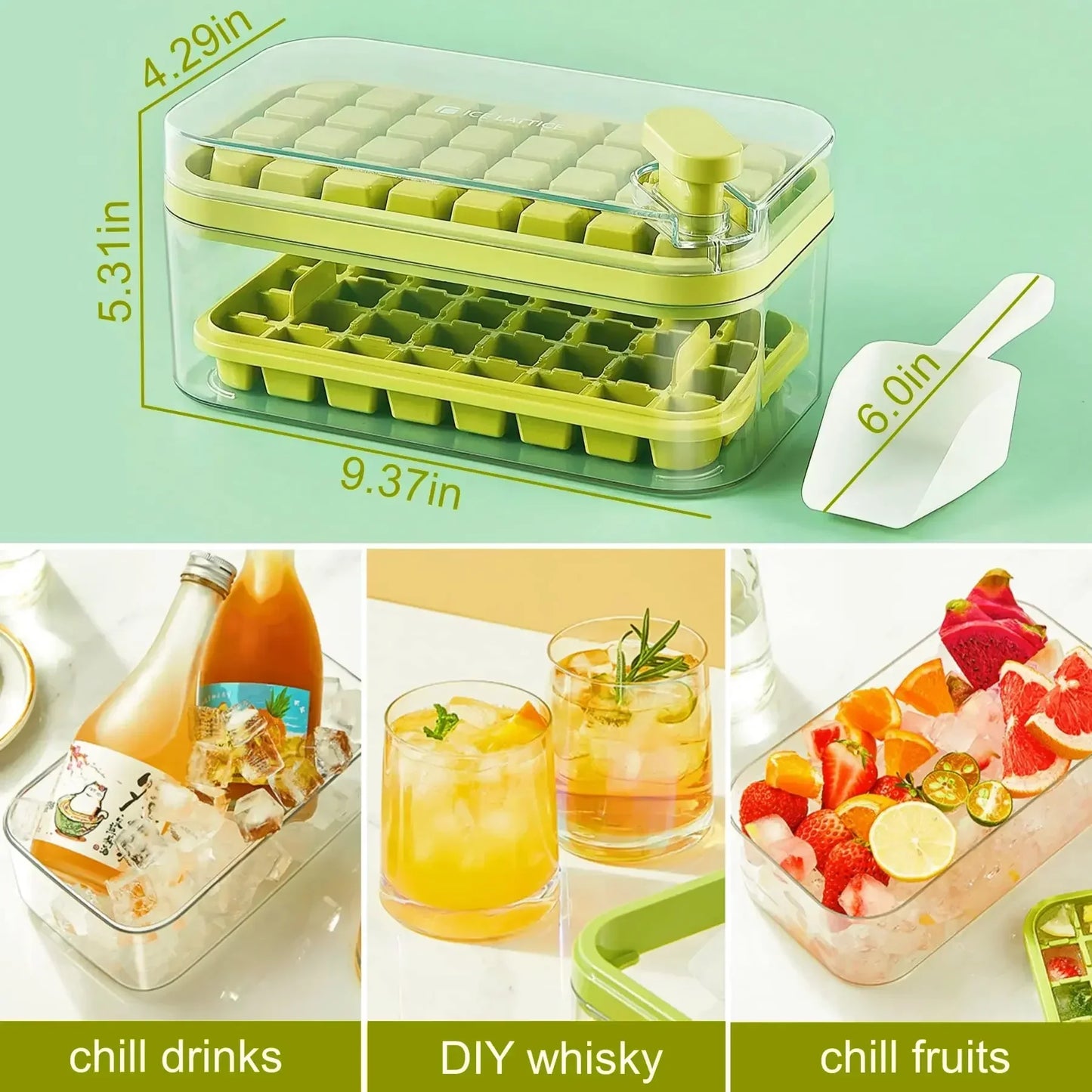 1-4PCS Pressing Ice Cube Molds Ice Cream Molds Home Ice Box Ice Cube Model Easy To Take Off The Mold Freezing Magic Weapon