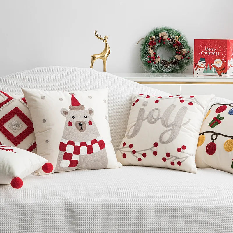 Christmas Decoration Cushion Cover 45x45cm Nordic Pillow Cover for Couch Sofa Home Decor Pillowcases Decorative Pillows