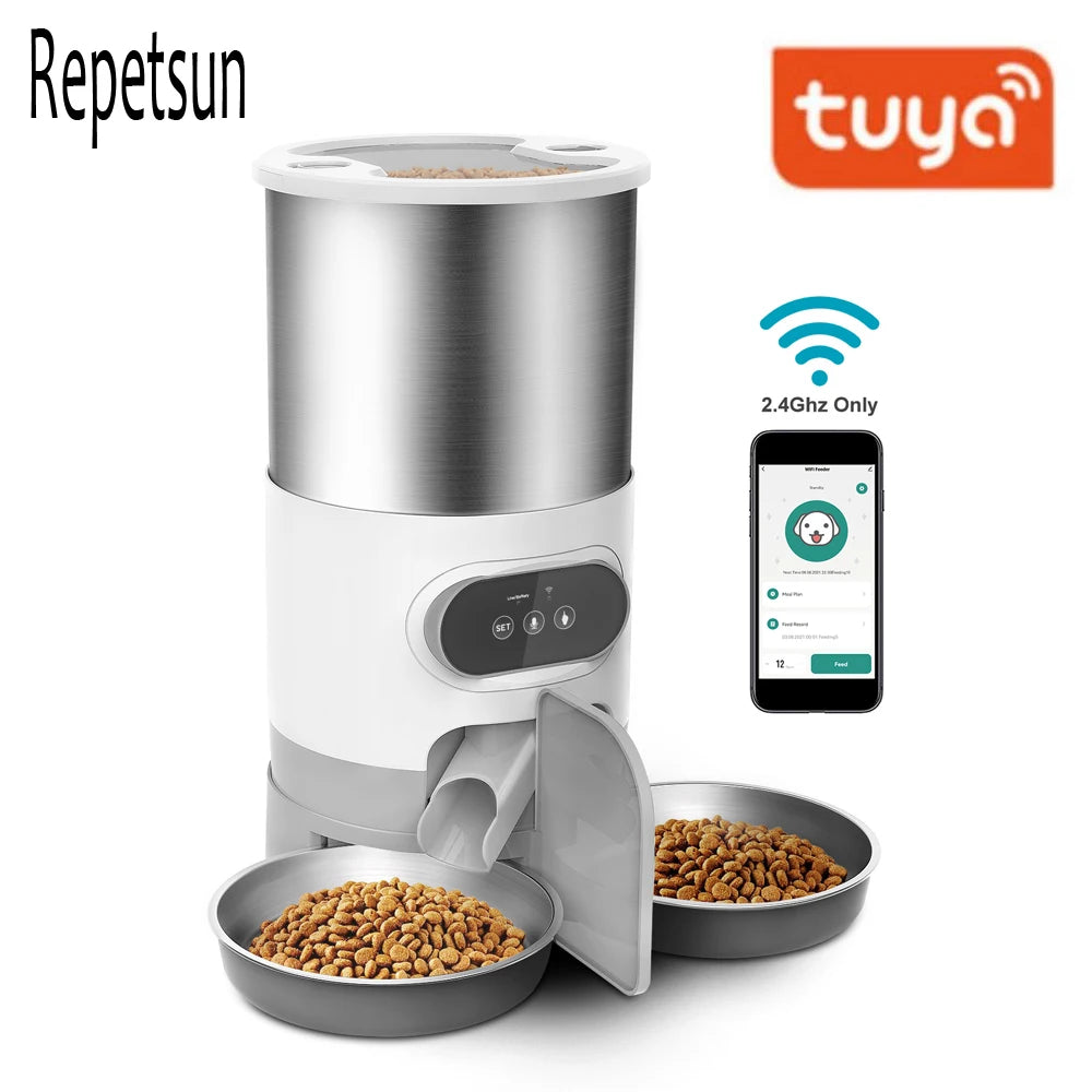 Tuya Smart APP Pet Feeder Cat Dog Food Dispenser Suitable For Small And Medium-Sized Cats And Dogs Mobile Phone Remote Feeding