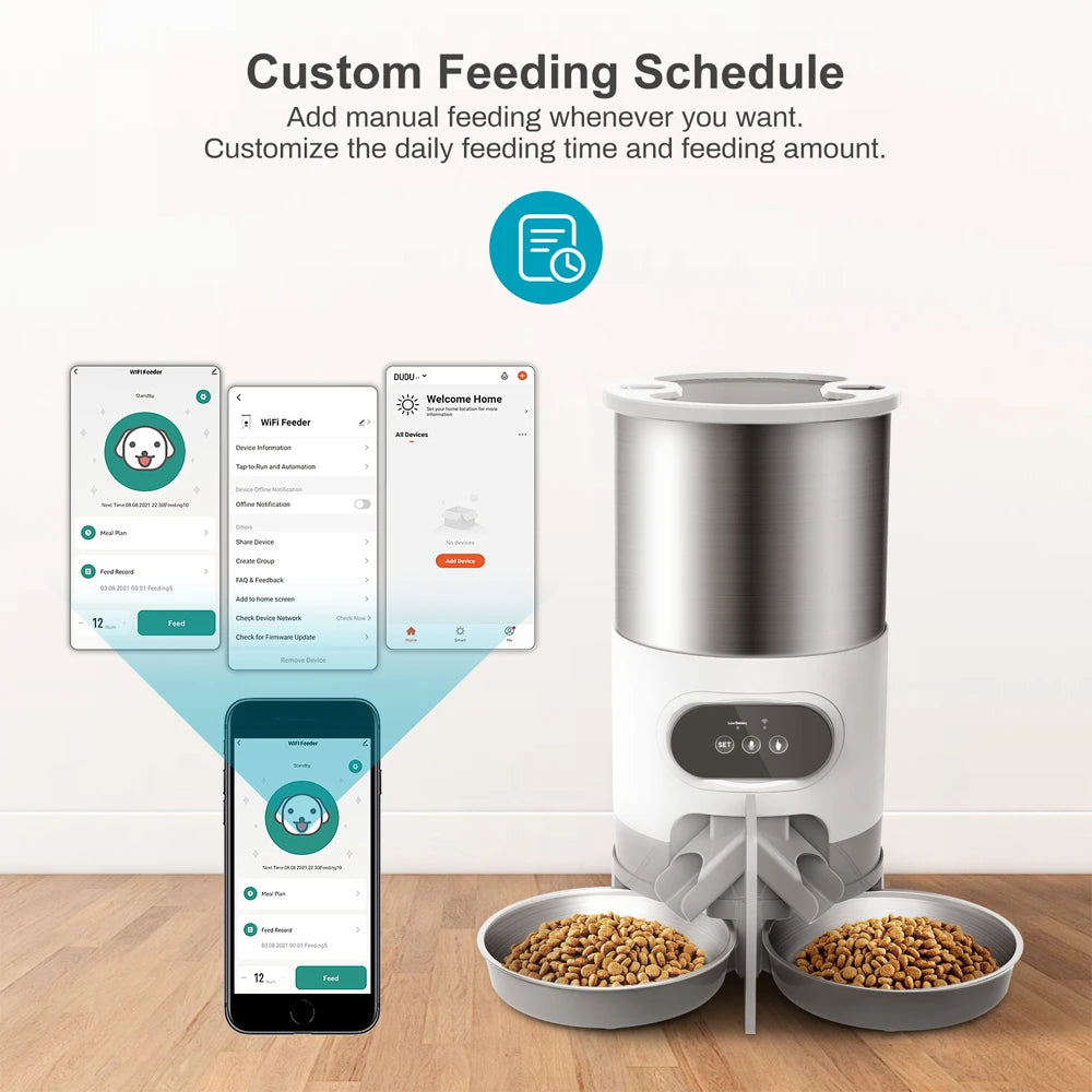 Tuya Smart APP Pet Feeder Cat Dog Food Dispenser Suitable For Small And Medium-Sized Cats And Dogs Mobile Phone Remote Feeding