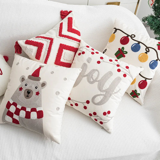 Christmas Decoration Cushion Cover 45x45cm Nordic Pillow Cover for Couch Sofa Home Decor Pillowcases Decorative Pillows